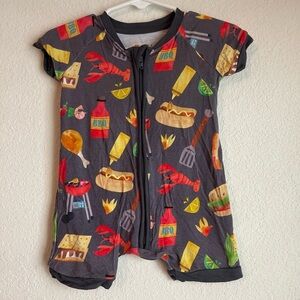 Little Sleepies Play Bamboo Colorful BBQ Kids Pajama Shorties size 3/6M